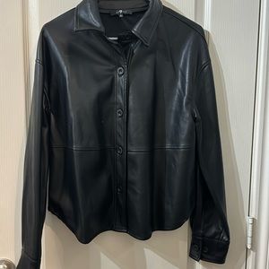 Women’s 7 For all mankind leather button up top.
